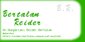 bertalan reider business card